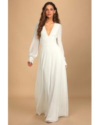 Lulus - Talk About Divine Long Sleeve Backless Maxi Dress - Lyst