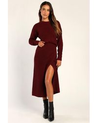 Lulus - Autumn Sweetheart Waffle Knit Two-Piece Sweater Dress - Lyst