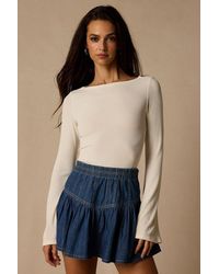 Lulus - Maelis Ribbed Knit Long Sleeve Boat Neck Top - Lyst