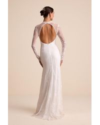 Lulus - Laveau Lace Bustier Backless Mermaid Maxi Dress - Lyst
