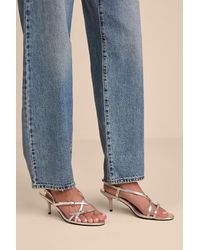 Lulus - Sara Strappy Slingback High Heel Sandals - Lyst