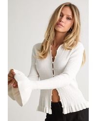 Lulus - Arlinda Knit Textured Cardigan Sweater Top - Lyst