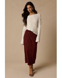 Lulus - Jemma Suede Column Midi Skirt - Lyst