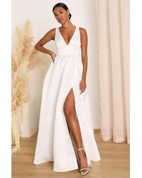 Lulus - Blissfully Beloved Backless A-Line Bow Maxi Dress - Lyst