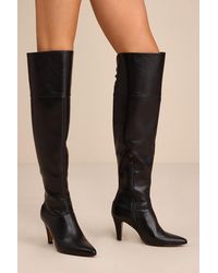 Lulus - Milee Pointed-Toe Over-The-Knee Boots - Lyst