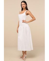 Lulus - Kyla Drop Waist Midi Dress - Lyst