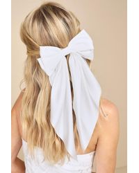 Lulus - Adorable Inclusion Satin Bow Hair Clip - Lyst