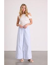 Lulus - Brisa Striped Cuffed Wide-Leg Pants - Lyst