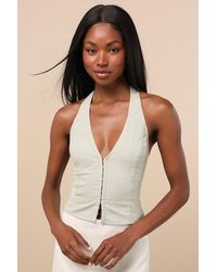 Lulus - Astraia Hook-And-Eye Halter Top - Lyst
