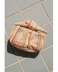Lulus - Essential Style Multi Striped Woven Knot Handle Clutch - Lyst