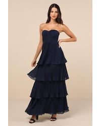 Lulus - Seriously Sensational Strapless Tiered Maxi Dress - Lyst