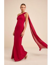 Lulus - Carmenza One-Shoulder Sash Maxi Dress - Lyst