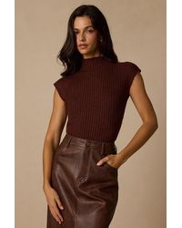 Lulus - Lecosha Ribbed Knit Cap Sleeve Sweater Top - Lyst