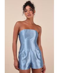Lulus - Dayvon Strapless Romper - Lyst