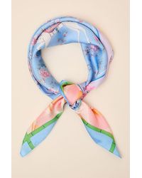 Lulus - Fernley Multi Equestrian Print Satin Scarf - Lyst