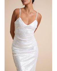 Lulus - Cahya Sequin Tie-Back Midi Dress - Lyst