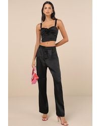 Lulus - Flawless Behavior High-Rise Straight Leg Pants - Lyst