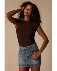 Lulus - Alaire Medium Wash Denim High-Rise Mini Skirt - Lyst