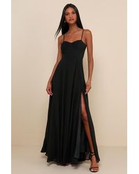 Lulus - Cause For Commotion Pleated Bustier Maxi Dress - Lyst