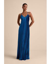 Lulus Kauri Velvet Pleated Backless Maxi Dress in Yellow | Lyst