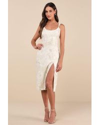 Lulus - Immaculate Chicness Floral Brocade Midi Dress - Lyst