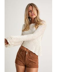 Lulus - Xavia Ruffled Knit Asymmetrical Long Sleeve Top - Lyst