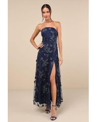 Lulus - Rare Presence 3D Floral Embroidered Maxi Dress - Lyst