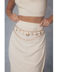 Lulus - Simnia Seashell Charm Chain Belt - Lyst