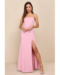 Lulus - Night Of Compliments Rose Strapless Bustier Maxi Dress - Lyst