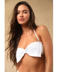 Lulus - Cordia Bow Bandeau Bikini Top - Lyst