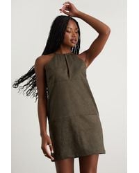 Lulus - Westlynn Suede Cutout Shift Mini Dress - Lyst