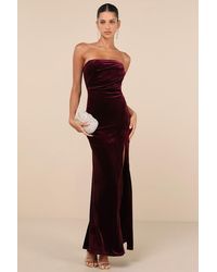 Lulus - Perfectly Captivating Velvet Strapless Maxi Dress - Lyst