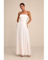 Lulus - Katia Strapless Drop Waist Maxi Dress - Lyst