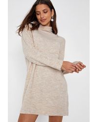 Lulus - Positively Charming Heather Turtleneck Mini Sweater Dress - Lyst