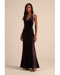 Lulus - Calisto Velvet Halter Mermaid Maxi Dress - Lyst