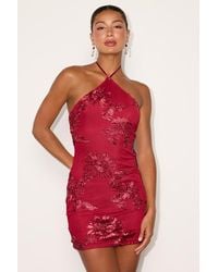Lulus - Celyna Mesh Floral Applique Mini Dress - Lyst
