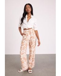 Lulus - Dominica Ivory And Tropical Print Wide-Leg Pants - Lyst