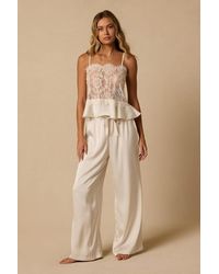 Lulus - Willa Satin Pajama Pants - Lyst