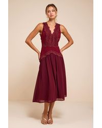 Lulus - Zooey Lace Backless Midi Dress - Lyst