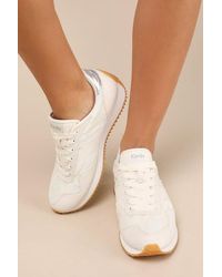 Keds - Rena Egret And Cream Floral Lace Lace-Up Sneakers - Lyst