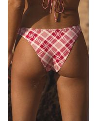 Frankie's Bikinis - Dove Plaid Bow High-Cut Bikini Bottoms - Lyst