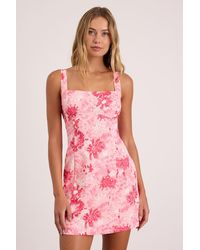 Lulus - Exuberant Chicness Floral Sleeveless Mini Dress - Lyst