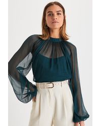 Lulus - Angelically Airy Balloon Sleeve Top - Lyst