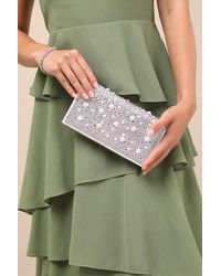 Betsey Johnson - Flap Sparkler Rhinestone Pearl Crossbody Clutch - Lyst