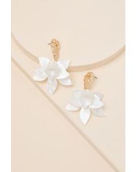 Lulus - Permelia Flower Statement Earrings - Lyst