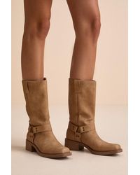 Matisse - Autumn Natural Distressed Knee-High Moto Boots - Lyst