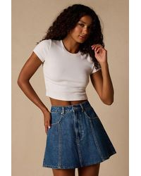 Lulus - Minola Medium Wash Denim Skater Mini Skirt - Lyst