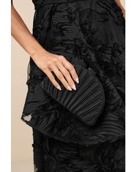 Lulus - Pleat Perfection Satin Pleated Hard Clutch - Lyst