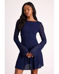 Lulus - Sylvie Loose Knit Drop Waist Sweater Mini Dress - Lyst