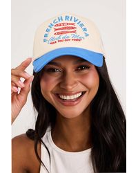 Lulus - French Riviera Cream And Mesh Trucker Hat - Lyst